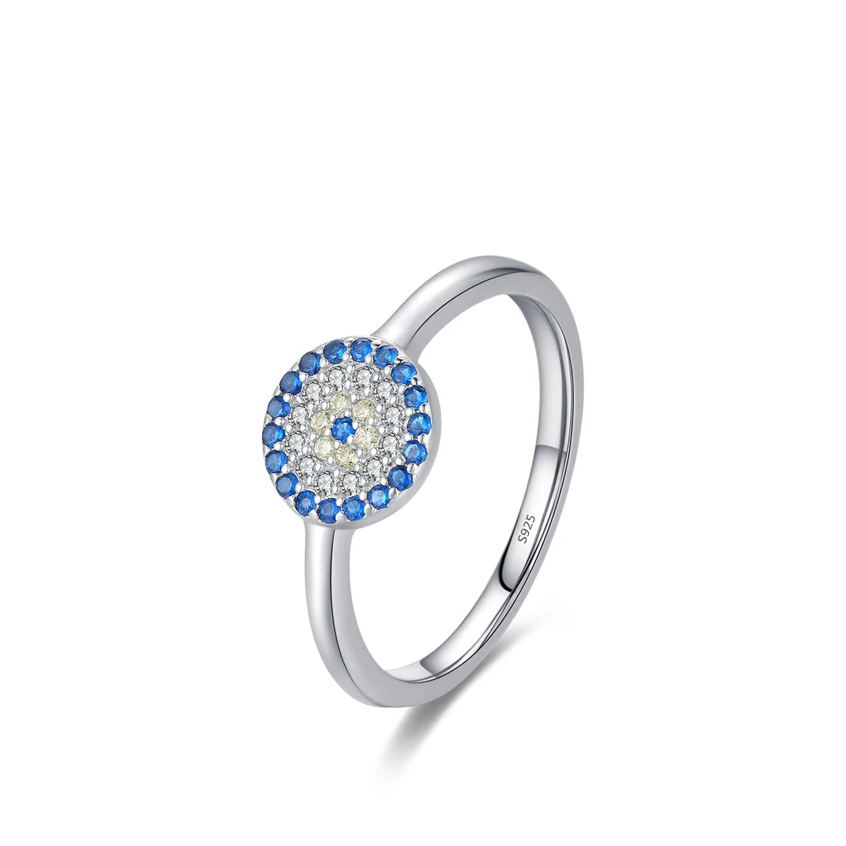 Sterling Silver Cute Blue Ghost Eyes Ring