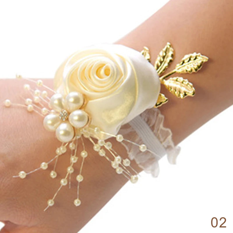 Bridesmaid Faux Rose Bracelet