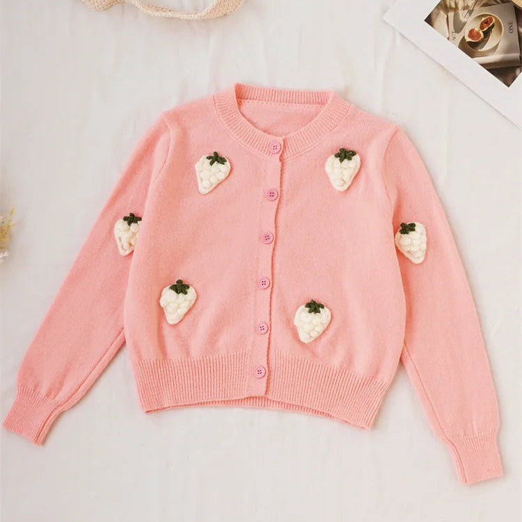 3D Strawberry Cashmere Sweater