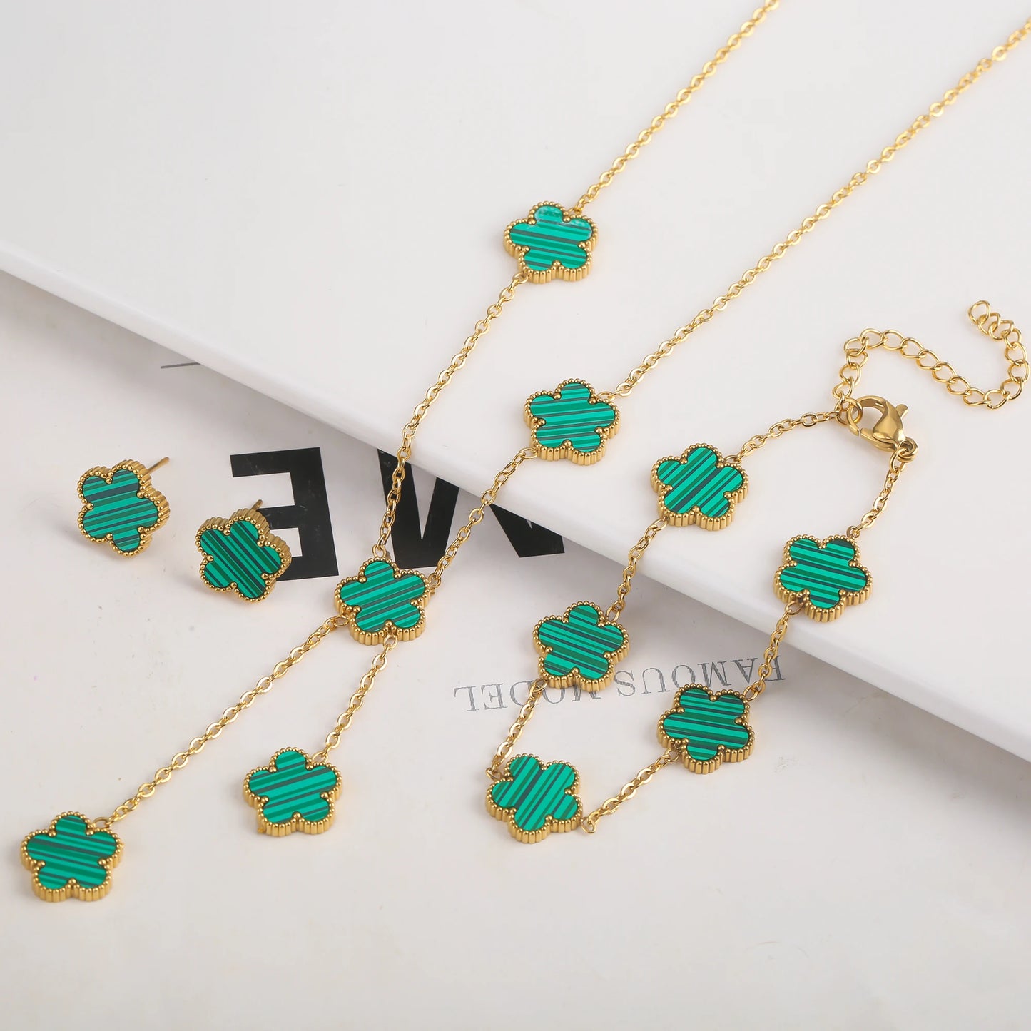 Adjustable New Design Gold Plated Stainless Steel 316L Plant Flower Bracelet