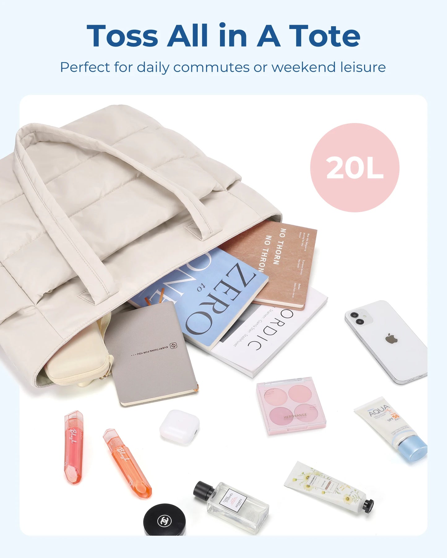 Large Capacity Solid Color Tote Bag