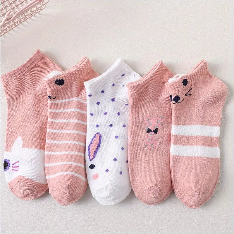 Womens Socks Kitty Crew Short Socks