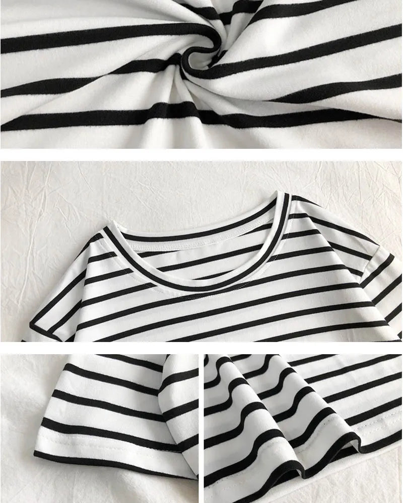 Short Sleeve Korean O-Neck T-Shirt