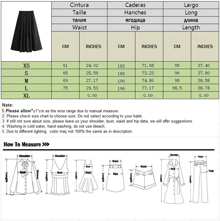 Black Wide Pleated Swing Vintage Chic High Waist Skirt
