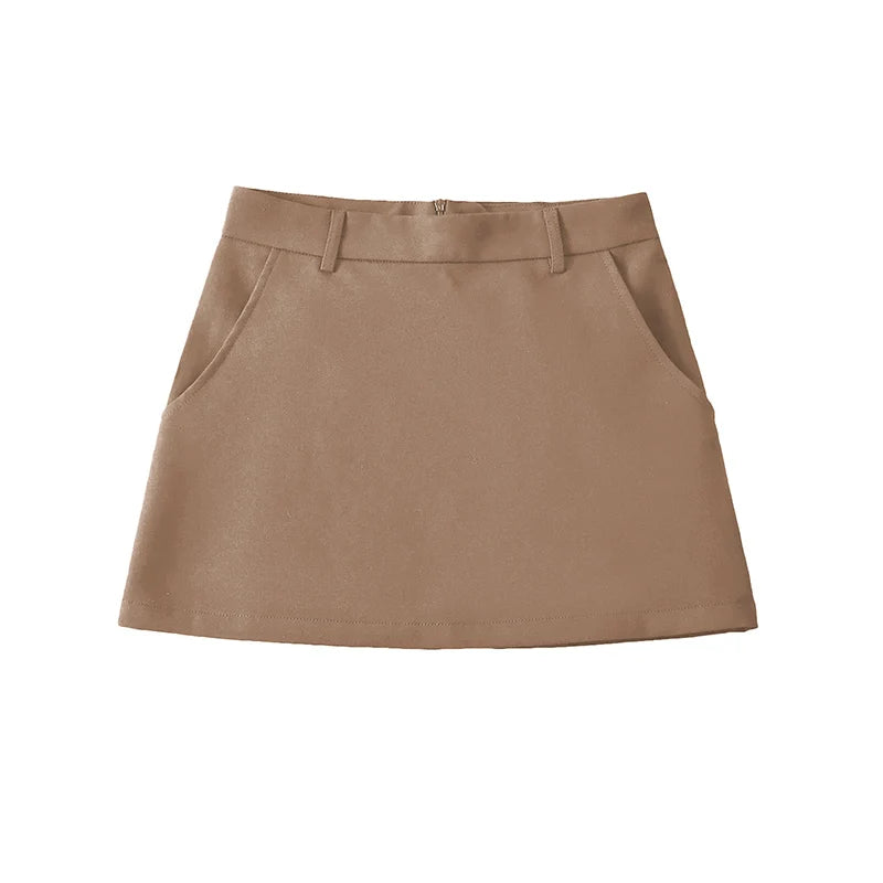 Mini Skirt Vintage High Waist