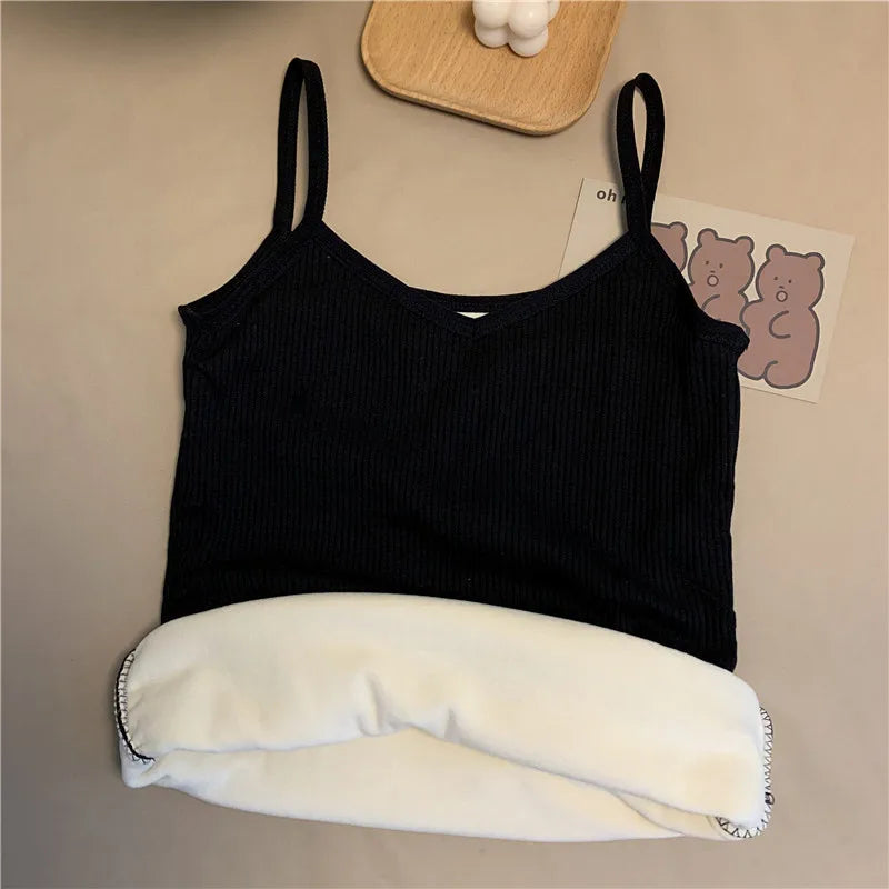 Sexy Elasticity Female Thin Velvet T-shirt Sleeveless Tops