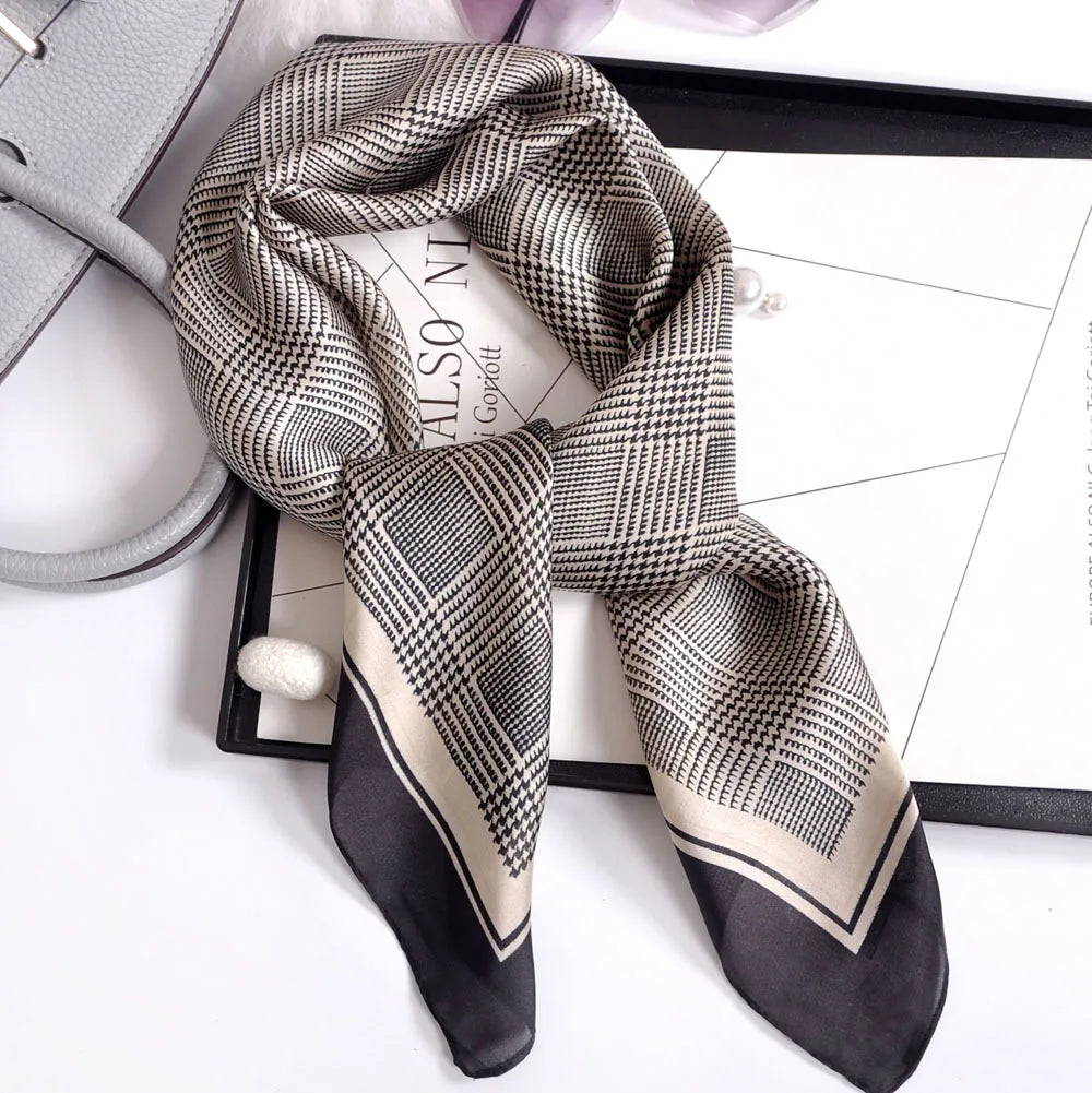 Floral Print Silk Square Scarf