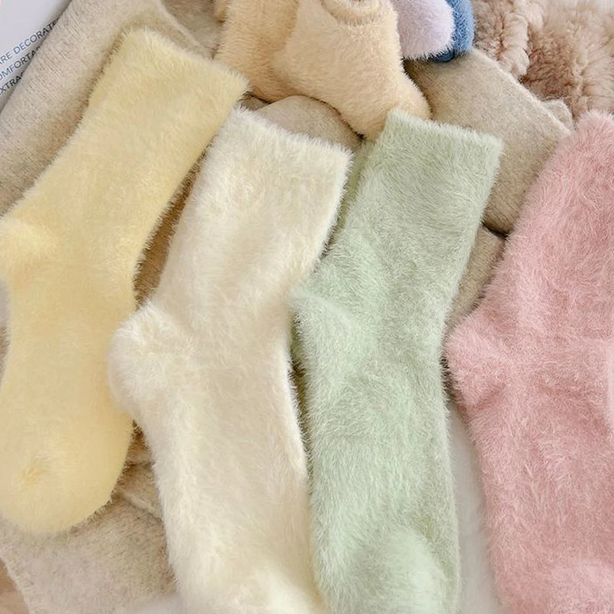 Women's Warm Solid Color Floor Socks