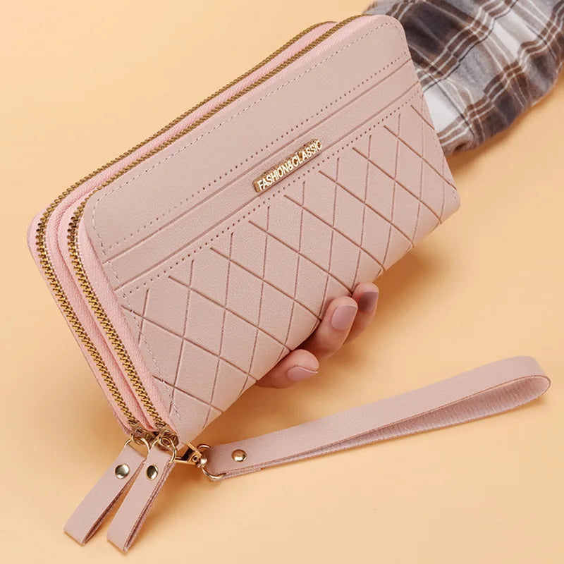 Double Zipper Long Wallet