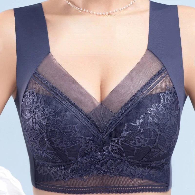Women Large Bra Push Up Ice Silk Seamless