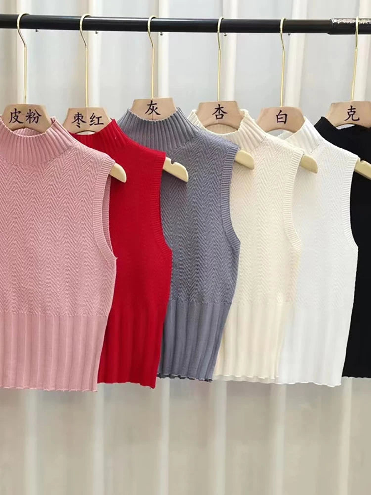 Casual Knitted Tank Tops