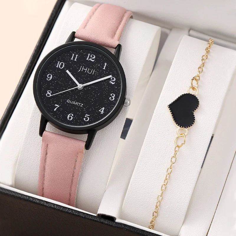 Analog Wristwatches Heart Bracelet Set(Without Box)