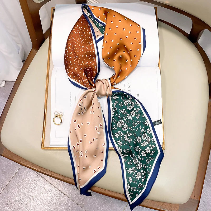 Long Silk Scarf Bag Tie