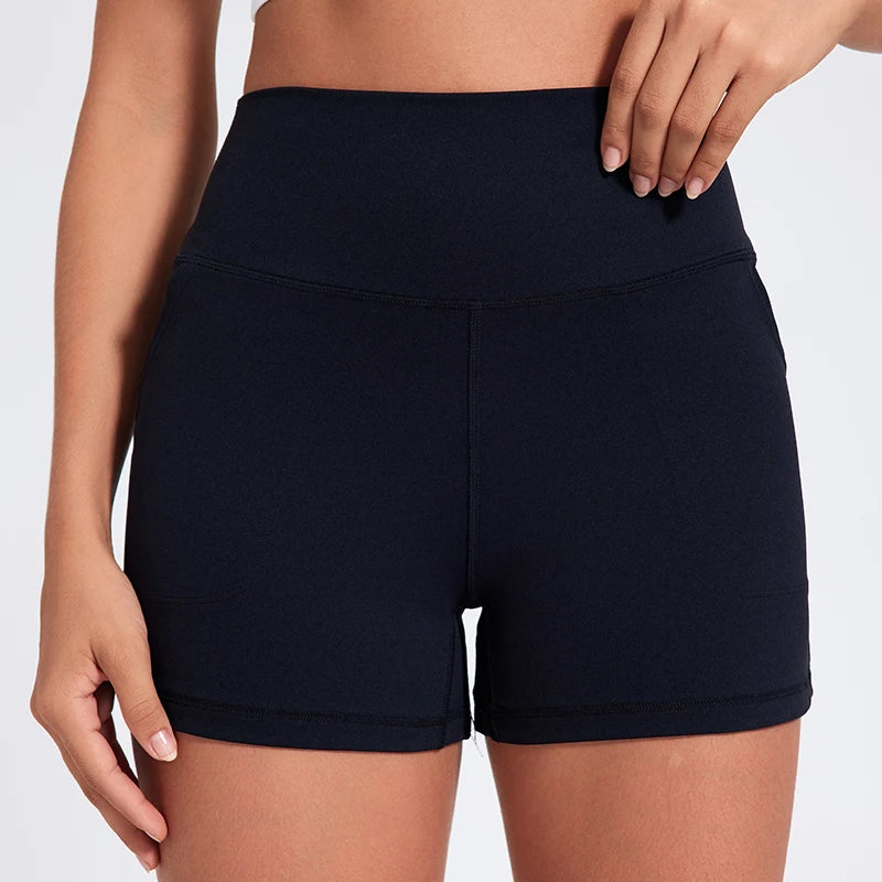 Casual Yoga Shorts Pocket Short High Waist Running Shorts