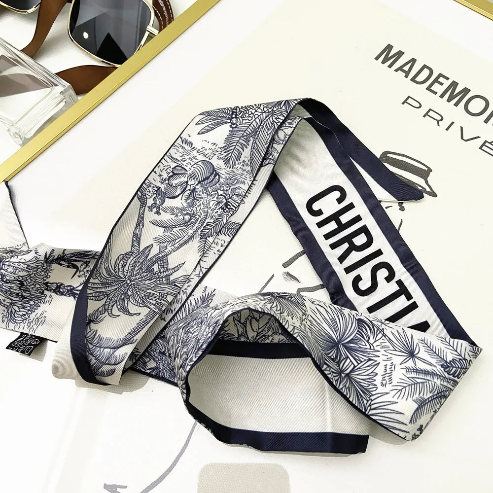 Spring Luxry Design Women Silk Ribbon Scarf