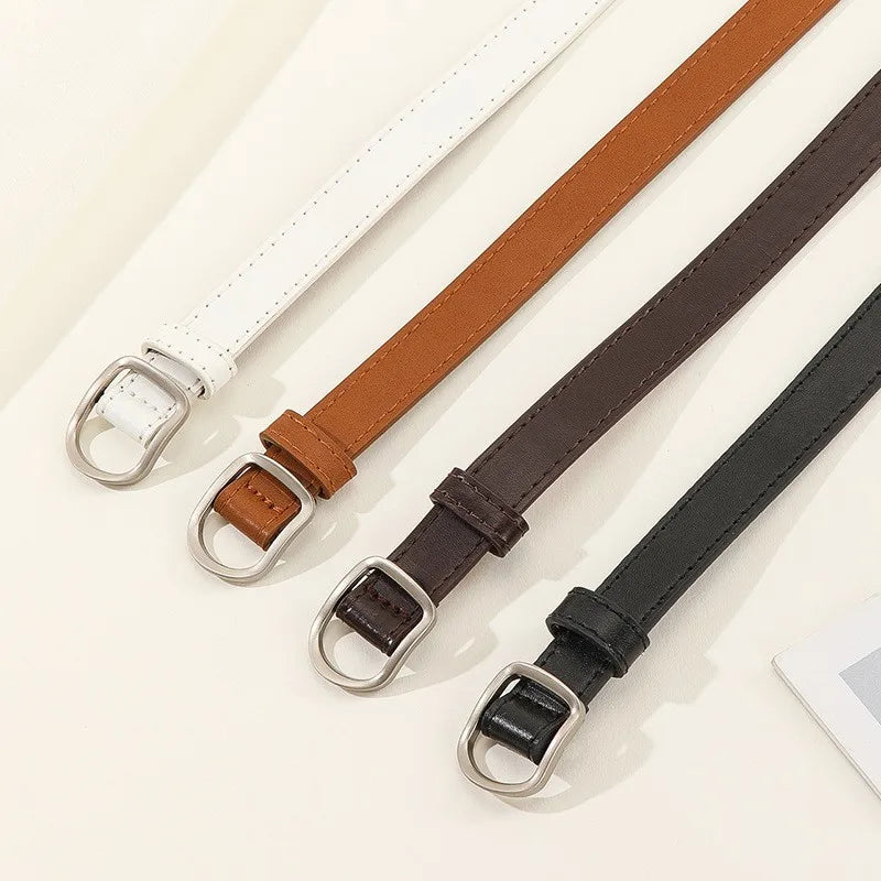 Lazy Belt Casual Simple Perforated Women'S Belt