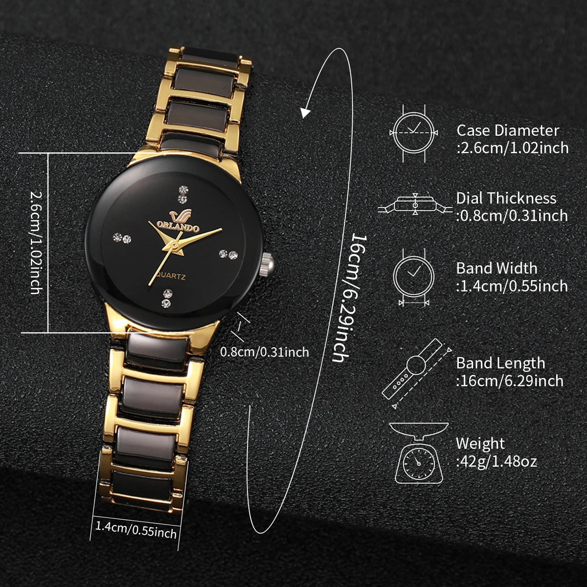 Stainless Steel Band Analog Quartz Watches