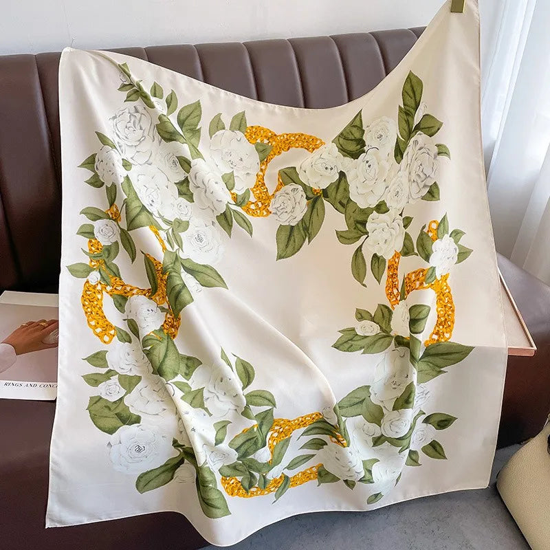 90*90Cm Square Scarf Twill Silk Bandana Pashmina