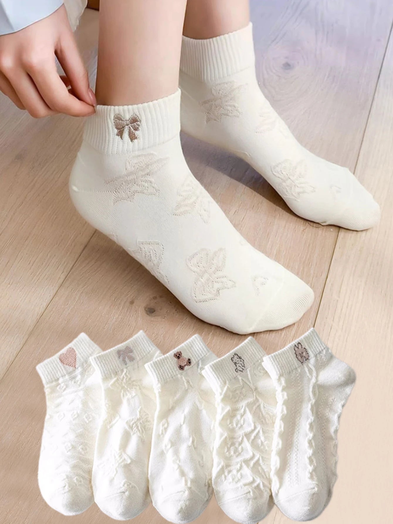 Teddy Bear Ankle Socks