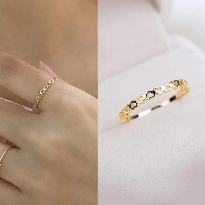 Hollow Hearts Finger Ring