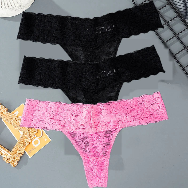 3PCS Lace Floral Women Panties