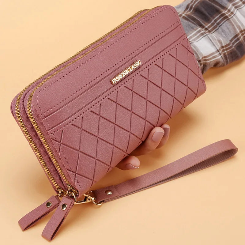 Double Zipper Long Wallet