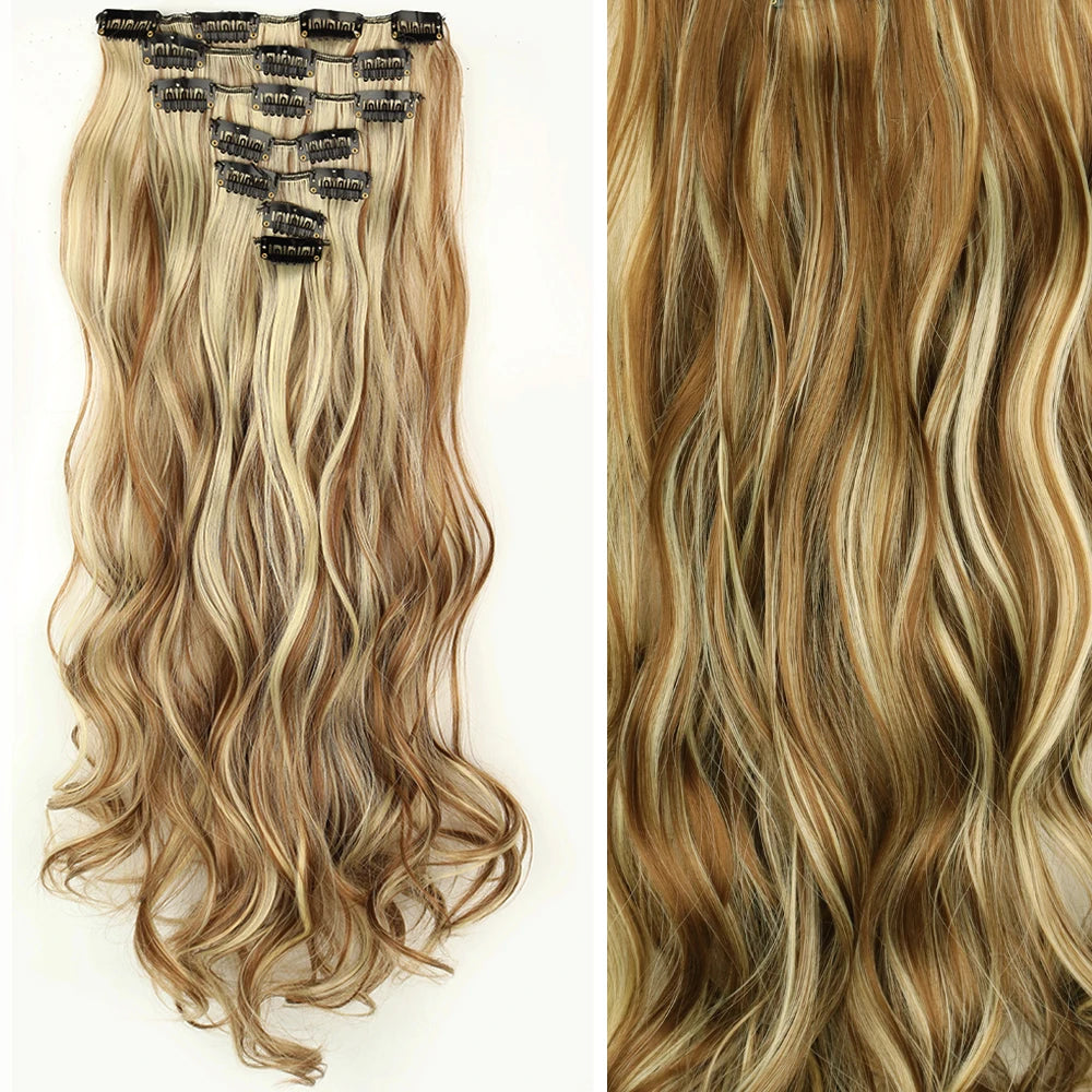 7Pcs/Set 16 Clips Hair Extension