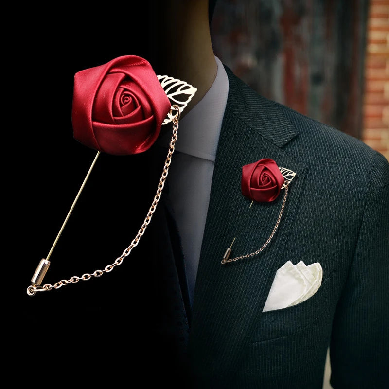 Burgundy Boutonnieres Wedding Accessories Groom