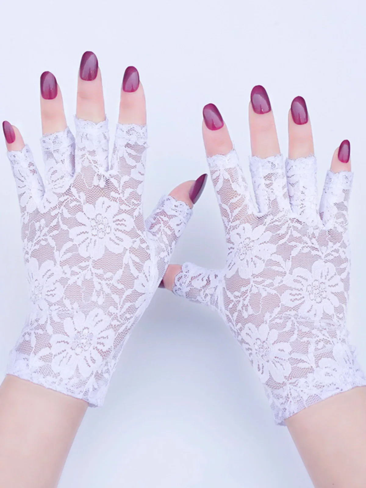 Black Fingerless Sexy Lace Gloves