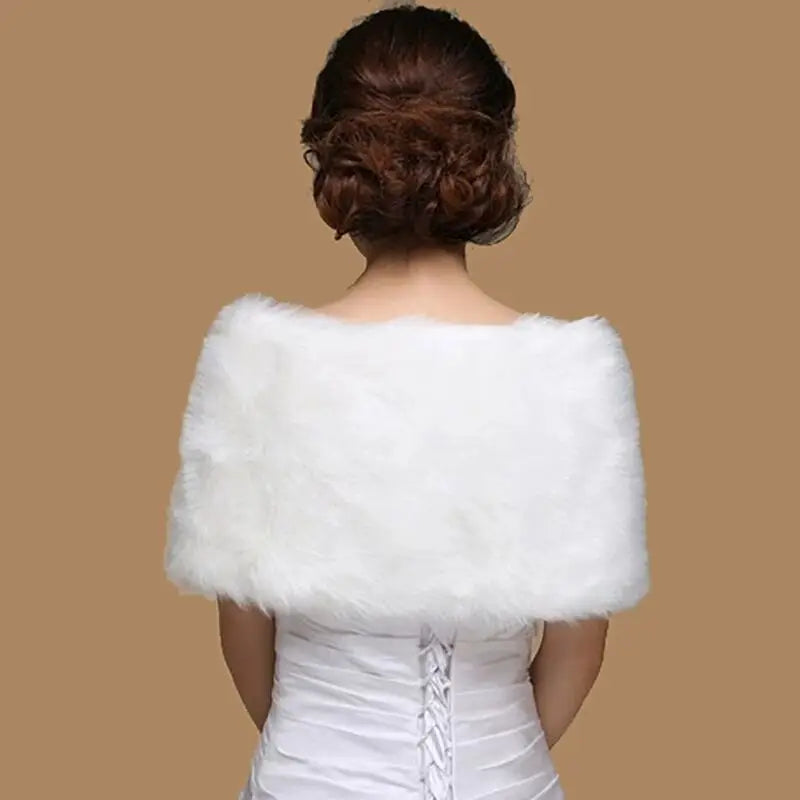 Winter Cape White Fur Shawl Wedding Accessories
