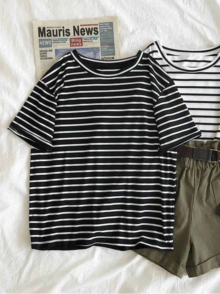 Short Sleeve Korean O-Neck T-Shirt
