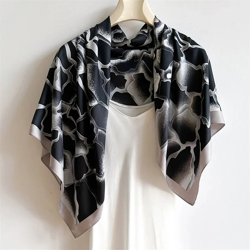 90*90Cm Square Scarf Twill Silk Bandana Pashmina