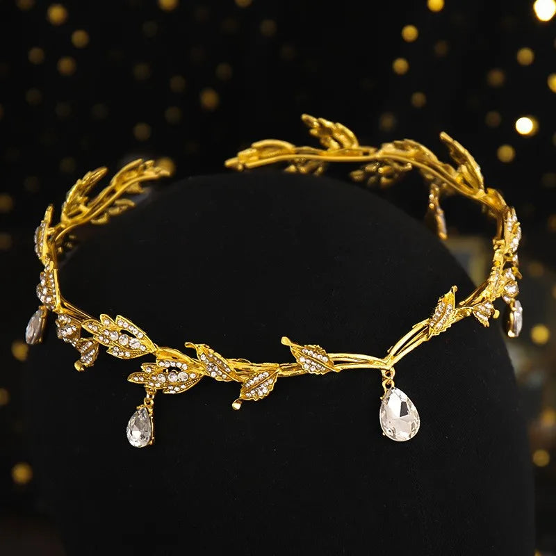 Vintage Fairy Crown Tiaras Crystal Leaves