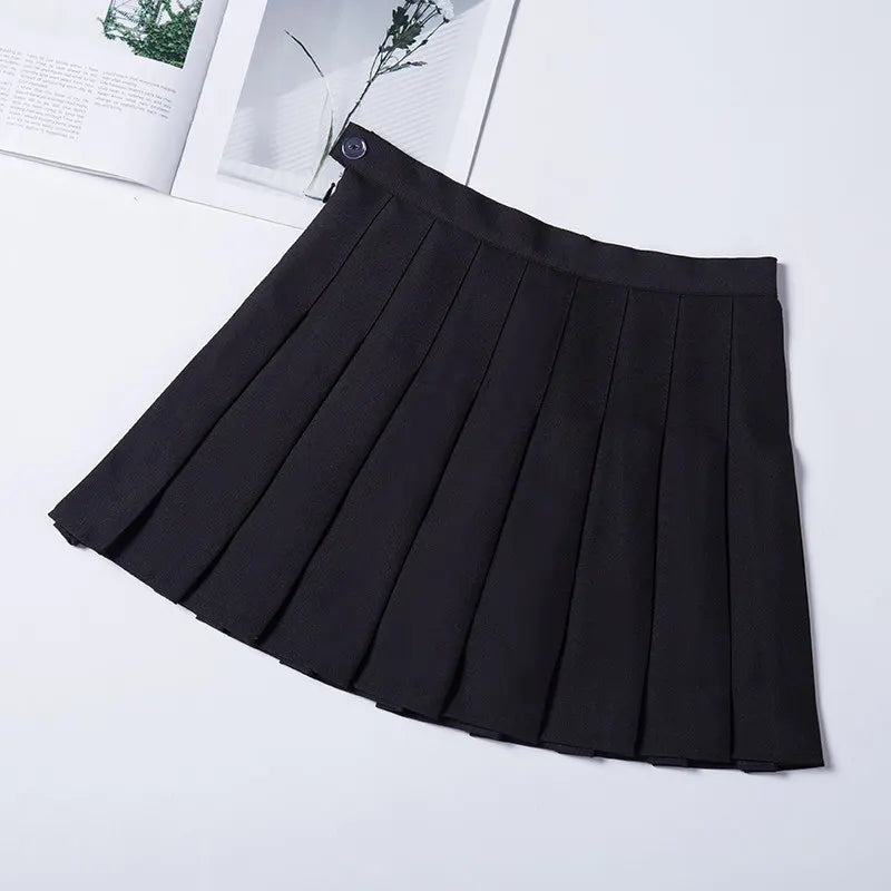 Summer Grey Plaid A-Line High Waist Mini Skirts