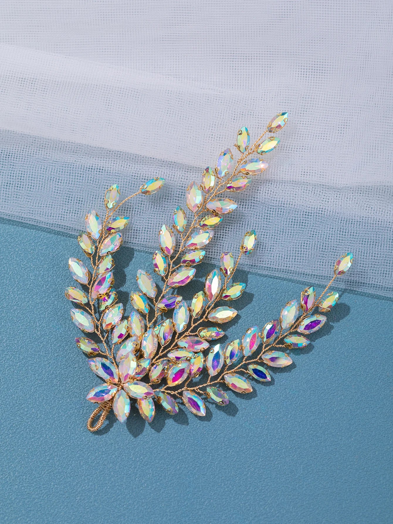 Fashion Leaf Zircon Bridal Headpiece Tiara Accessories