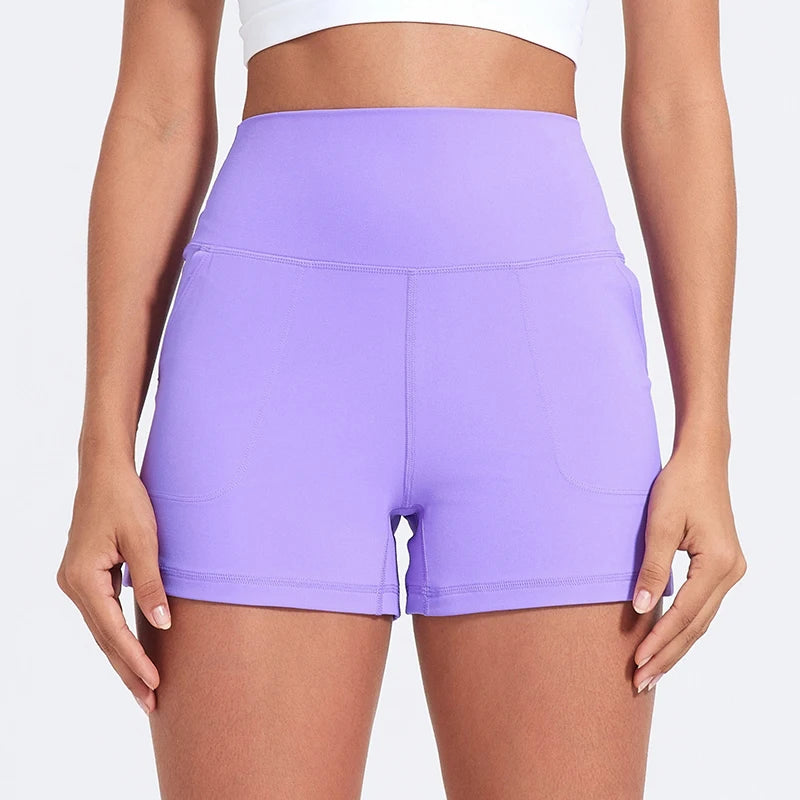 Casual Yoga Shorts Pocket Short High Waist Running Shorts