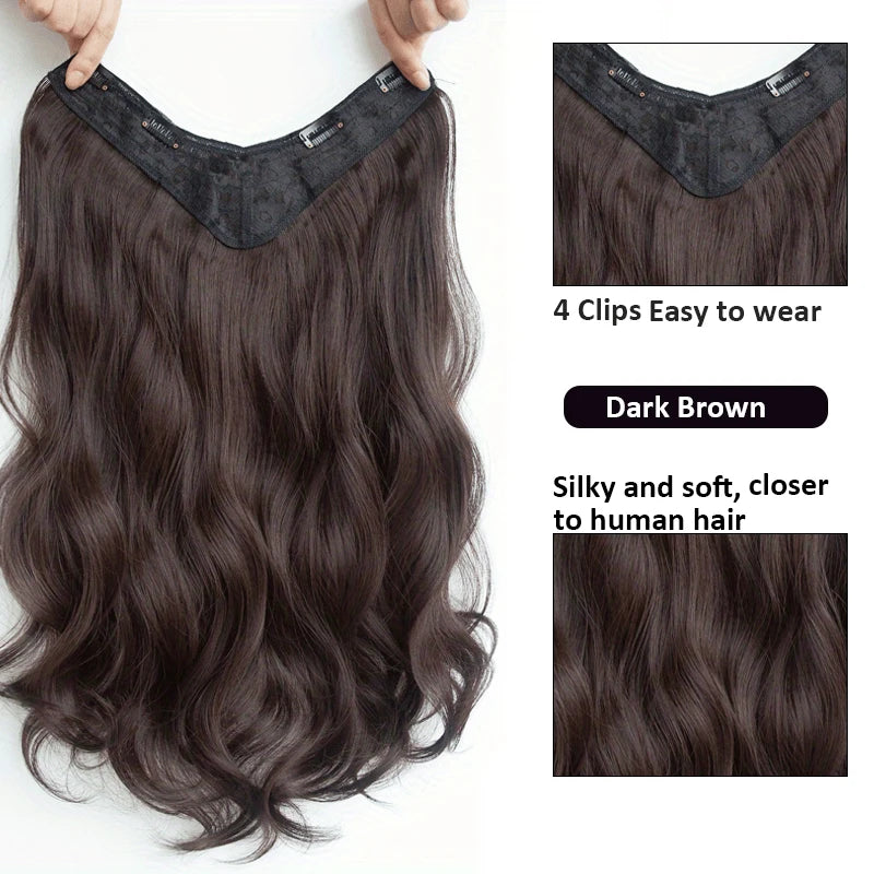 Invisible Long Wave Synthetic Hair Extensions