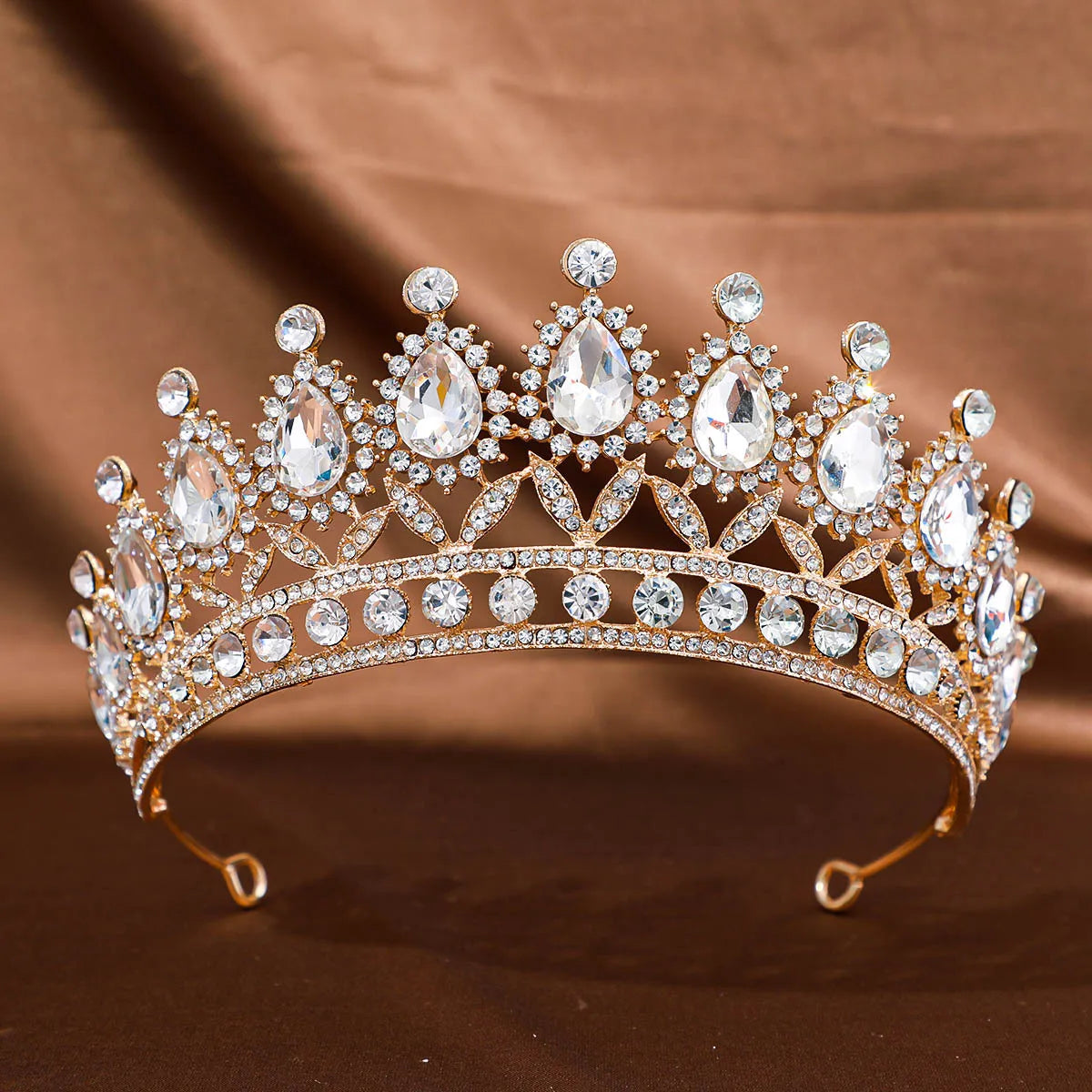 Golden Baroque Crystal Tiaras And Crown