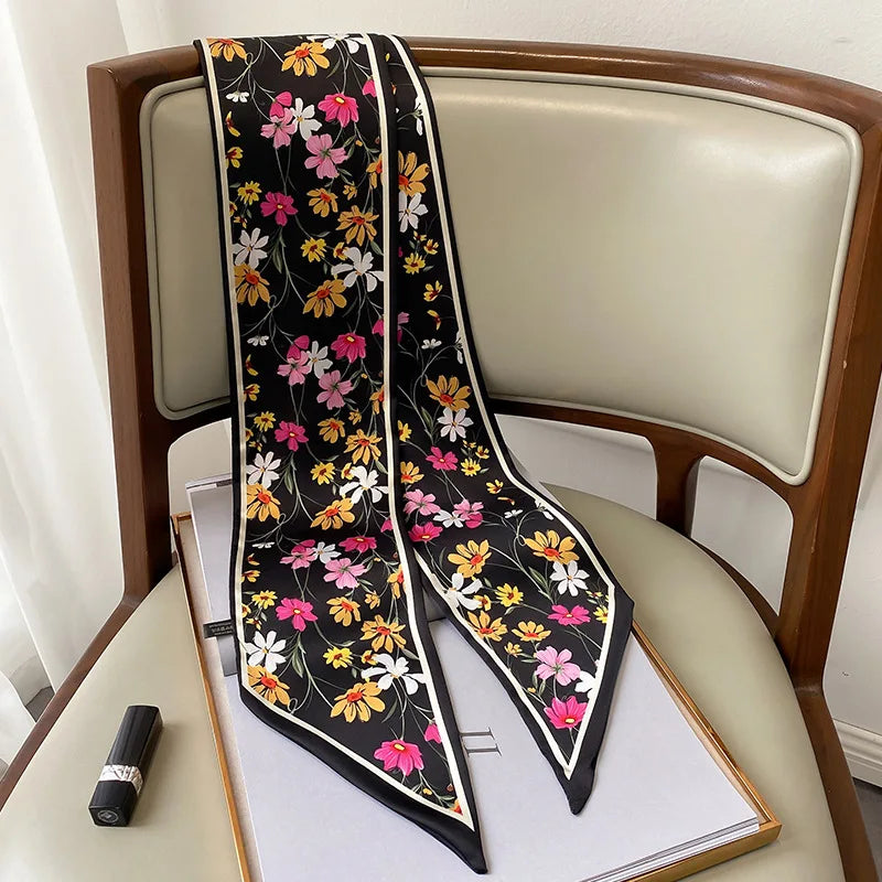 Long Silk Scarf Bag Tie
