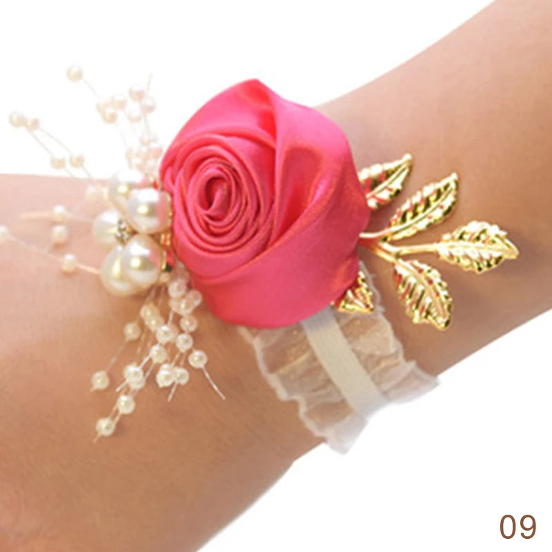 Bridesmaid Faux Rose Bracelet