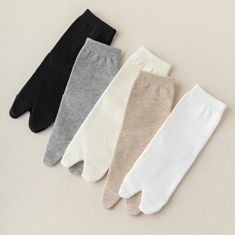Japanese Men And Women's Summer Fiber Double Fingered Socks