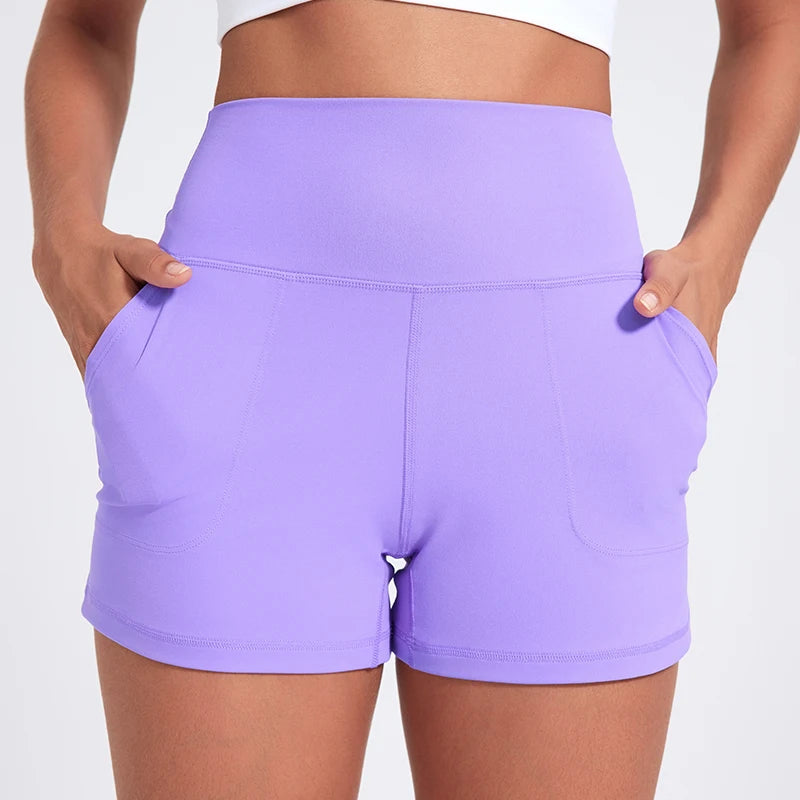 Casual Yoga Shorts Pocket Short High Waist Running Shorts