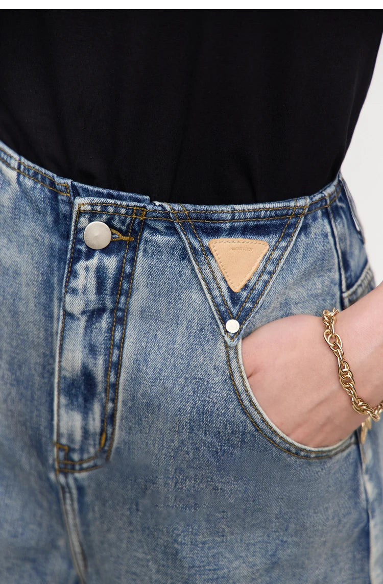 Minimalism Versatile Cotton Loose Women Jeans Shorts