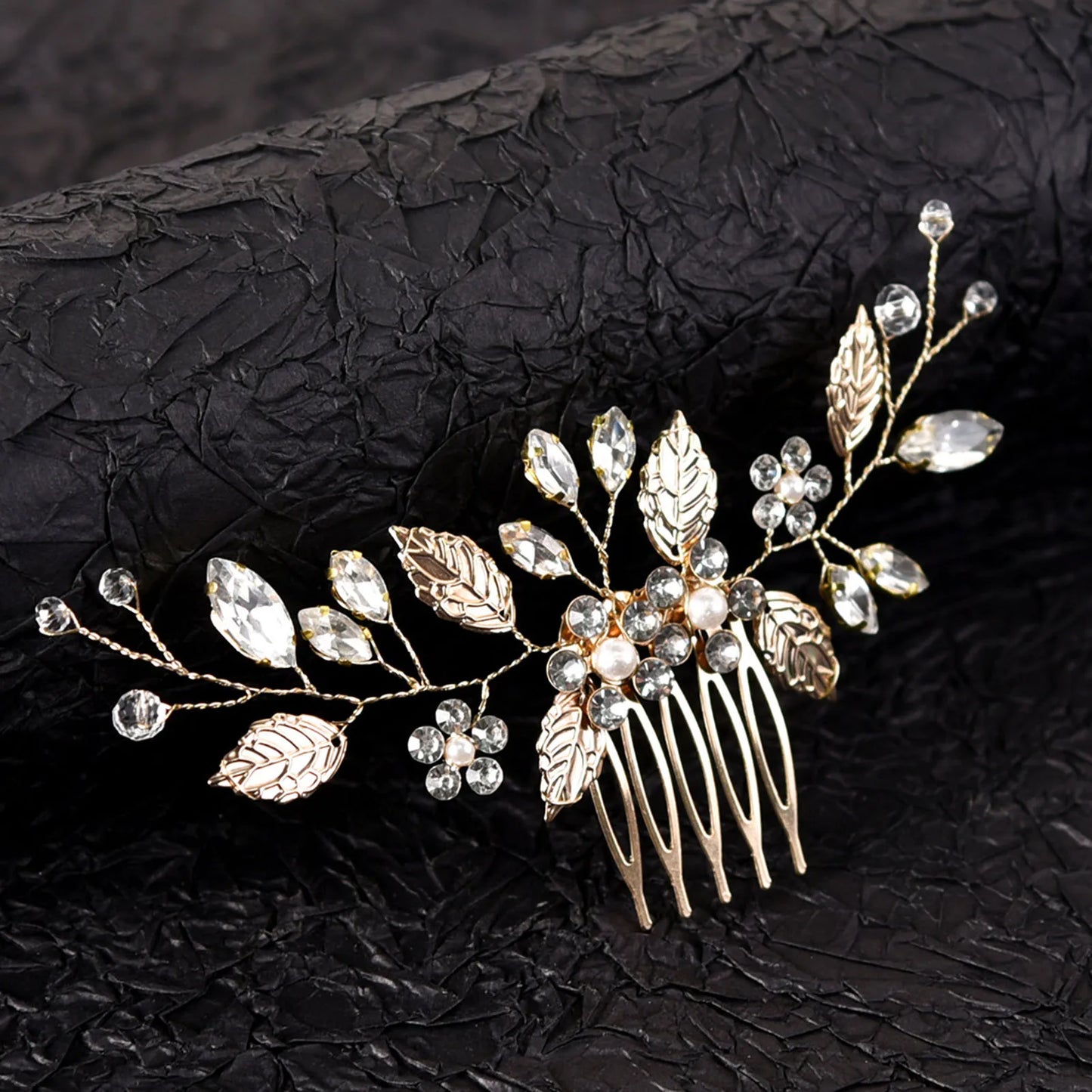 Crystal Pearl Hair Comb Clip Pin