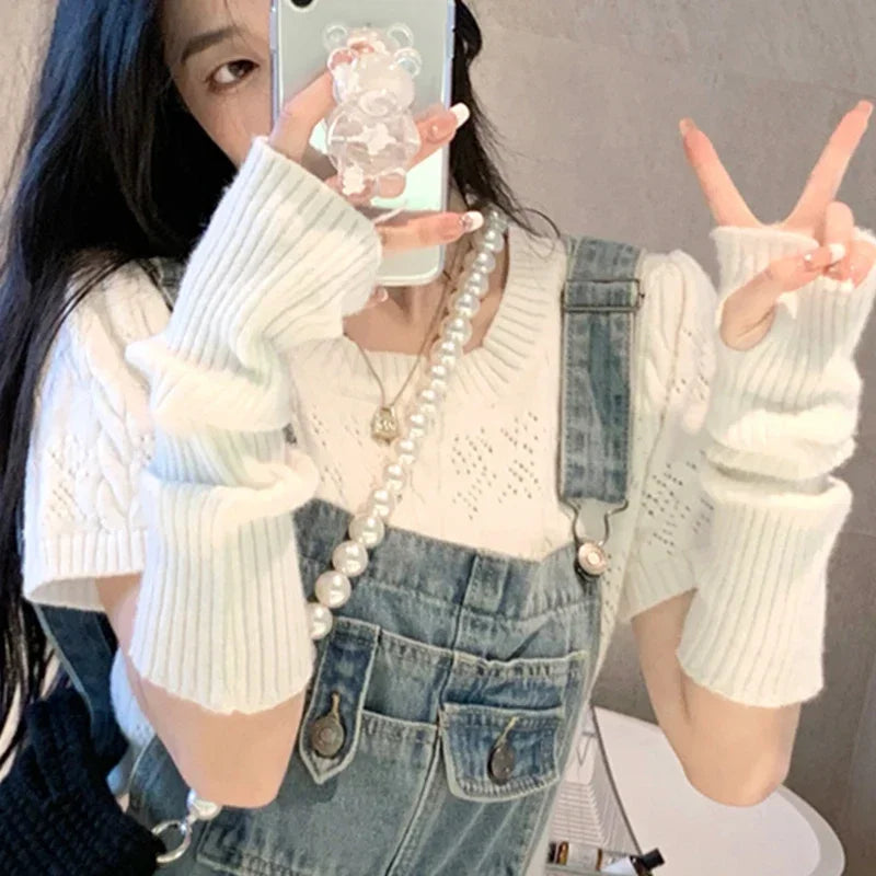 Knitted Arm Warmer Long Fingerless Gloves