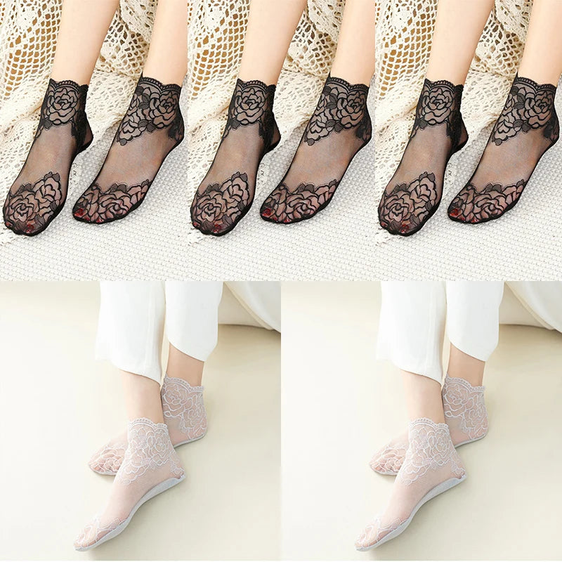 Lot Lolita Women Invisible Lace Socks
