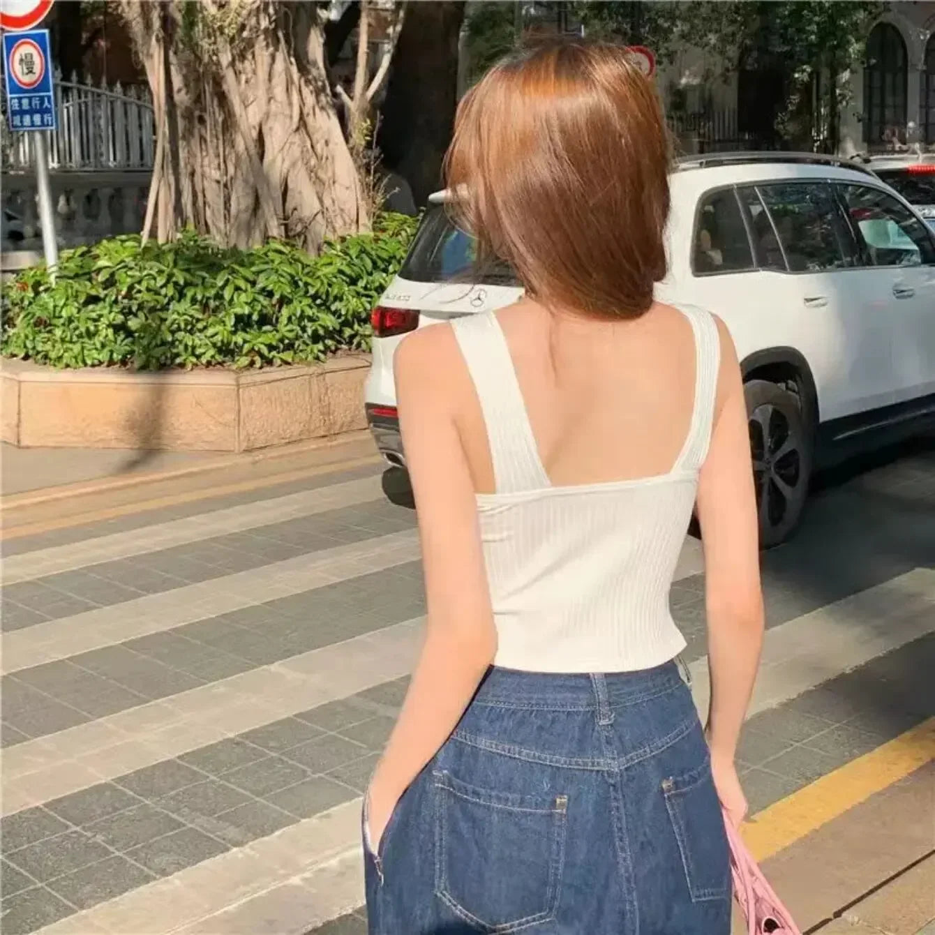 Women's Cropped Tops with Bra Pads