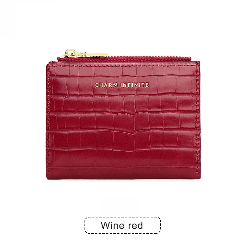 women's short wallet crocodile soft skin purse