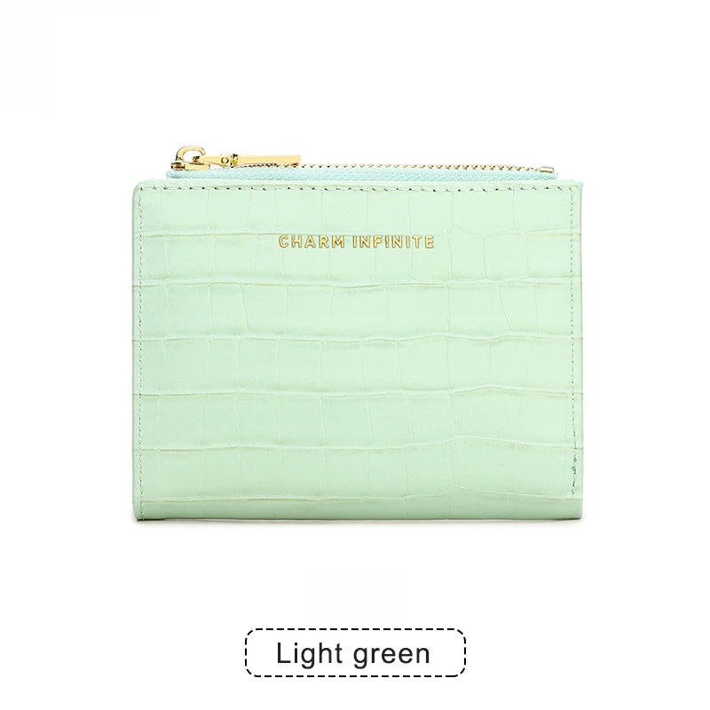 women's short wallet crocodile soft skin purse