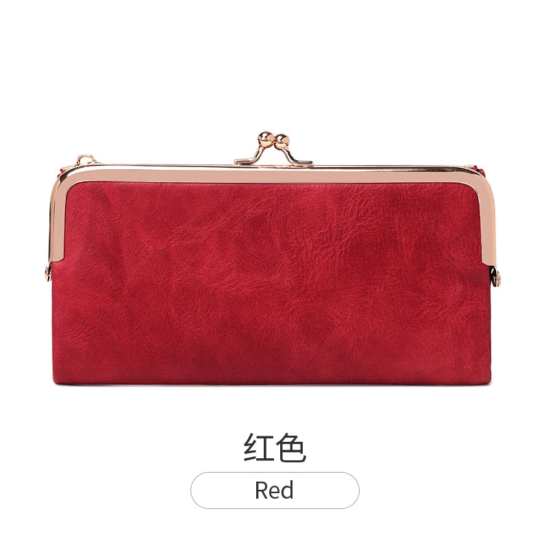 Solid Color Multi Functional Long Wallet